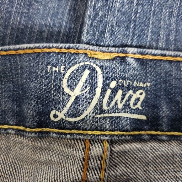Old Navy Women Jeans Sz 4 Tall The Diva Denim Blue Straight Leg Stretch Low Rise - Picture 8 of 10